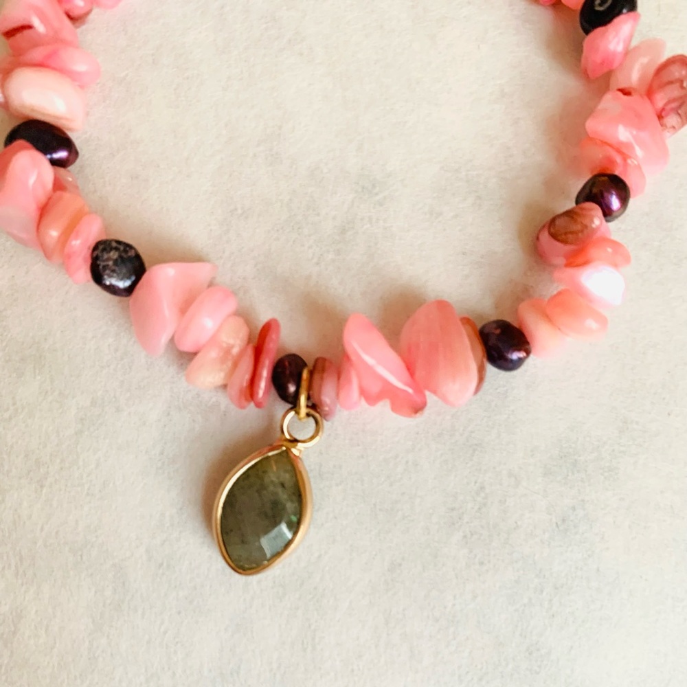 Coral and Mother of Pearl Bracelet